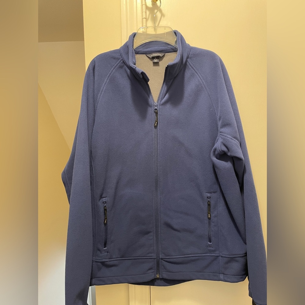 Lands’ End Men’s Blue Full-Zip Fleece Jacket